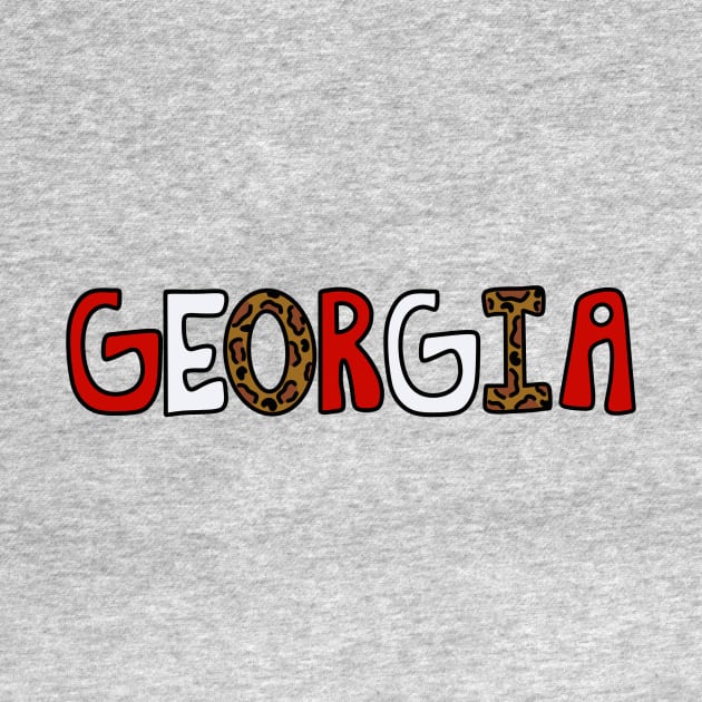 Georgia state pride with leopard print by The Wandering Porch Collective